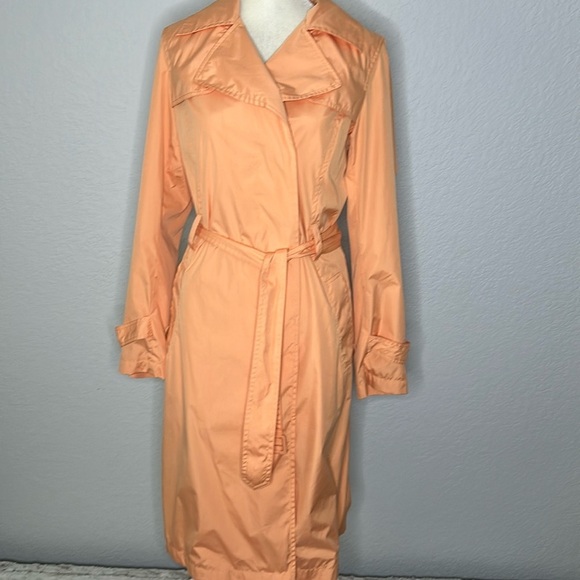 Kenneth Cole Women’s Spring Trench Coat Lightweight Pastel Orange Sherbet XS - Picture 1 of 12